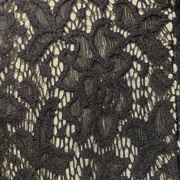 Philosophy Gray Sweater Dress Black Lace Front Pockets Women’s Large - Picture 6 of 9